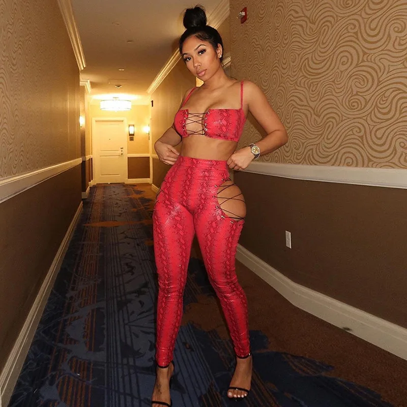 

2021 New fashion women sleeveless bandage top and leggings CASUAL two piece set women ladies clothing