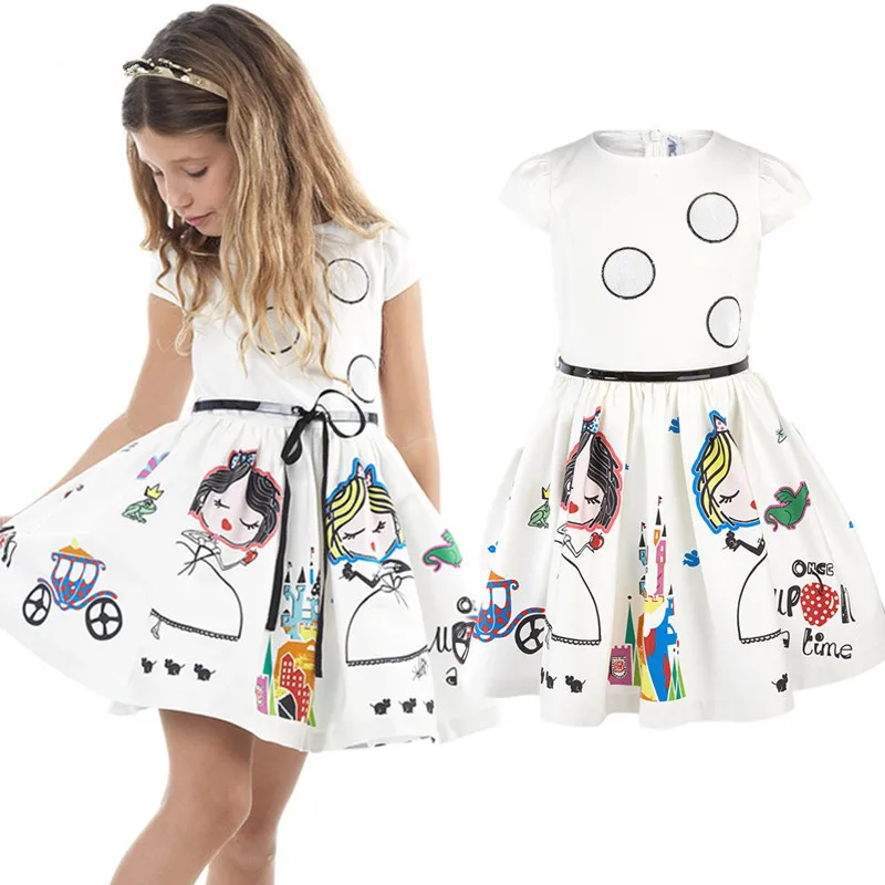 

Foreign trade digital printing princess dress girl Korean children dress