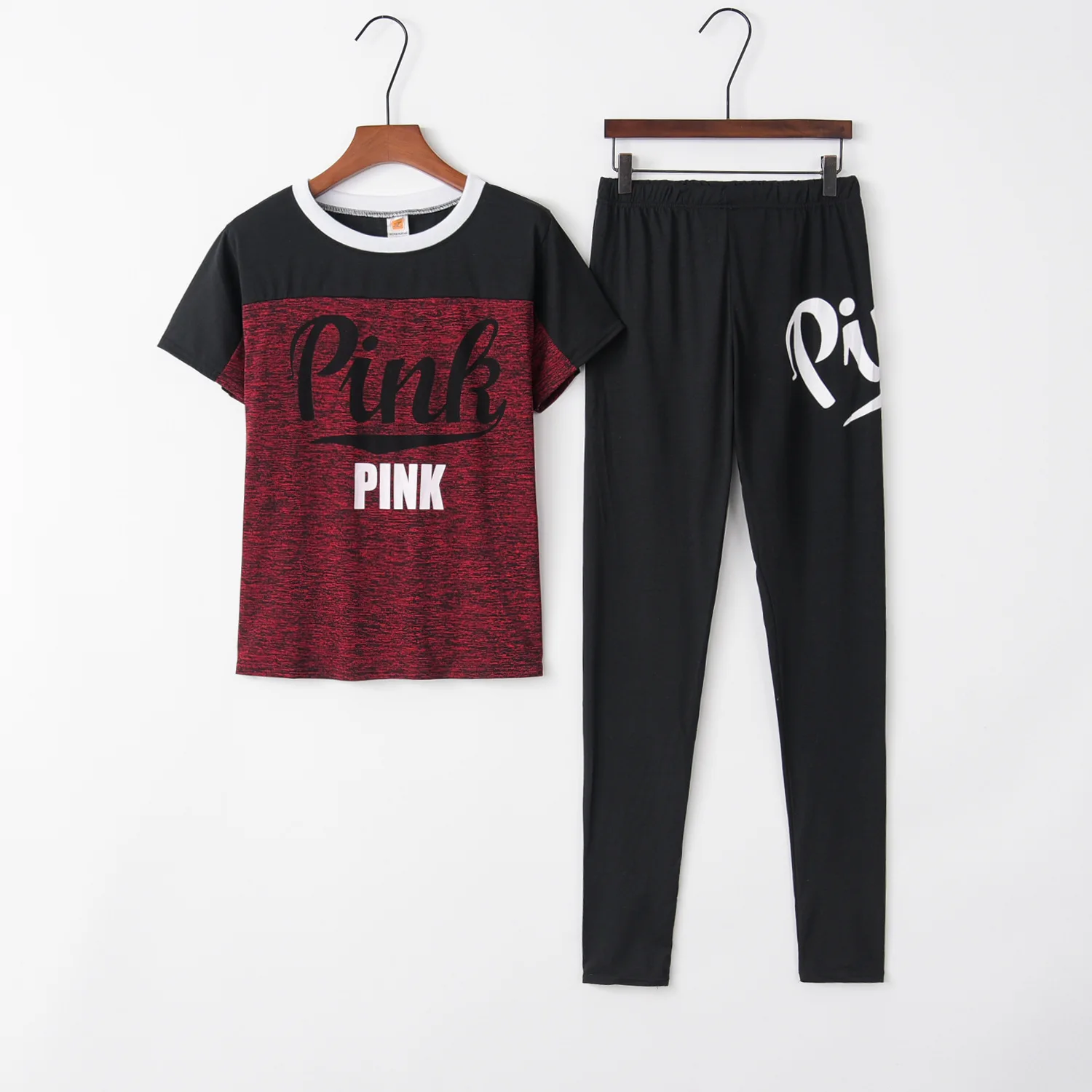 

9S4U Women's 2020 short sleeve + trousers casual sportswear classic two-piece suit, Customized color