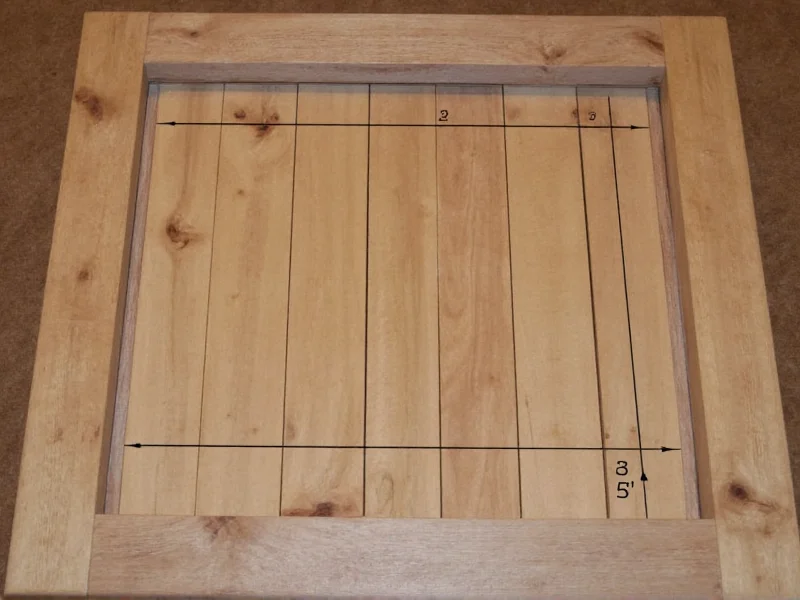 Reclaimed wood trapdoor frame with precise measurements
