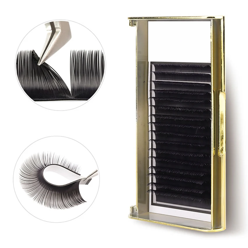 

Wholesale eyelash packaging box 0.15 0.20 Mixed Length J B C D DD CC L M LC LD curl Classic bulk eyelash extension