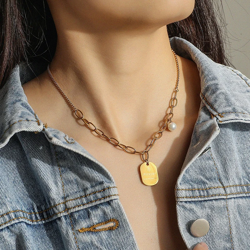 

Stainless Steel Gold Pearl Pendant Africa Necklace Gold Plated Necklace For Wedding