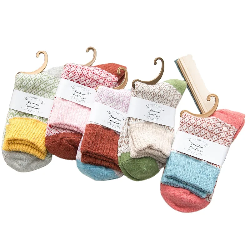 

Autumn and Winter Thick Warm Ladies Wool Socks Double Women Socks