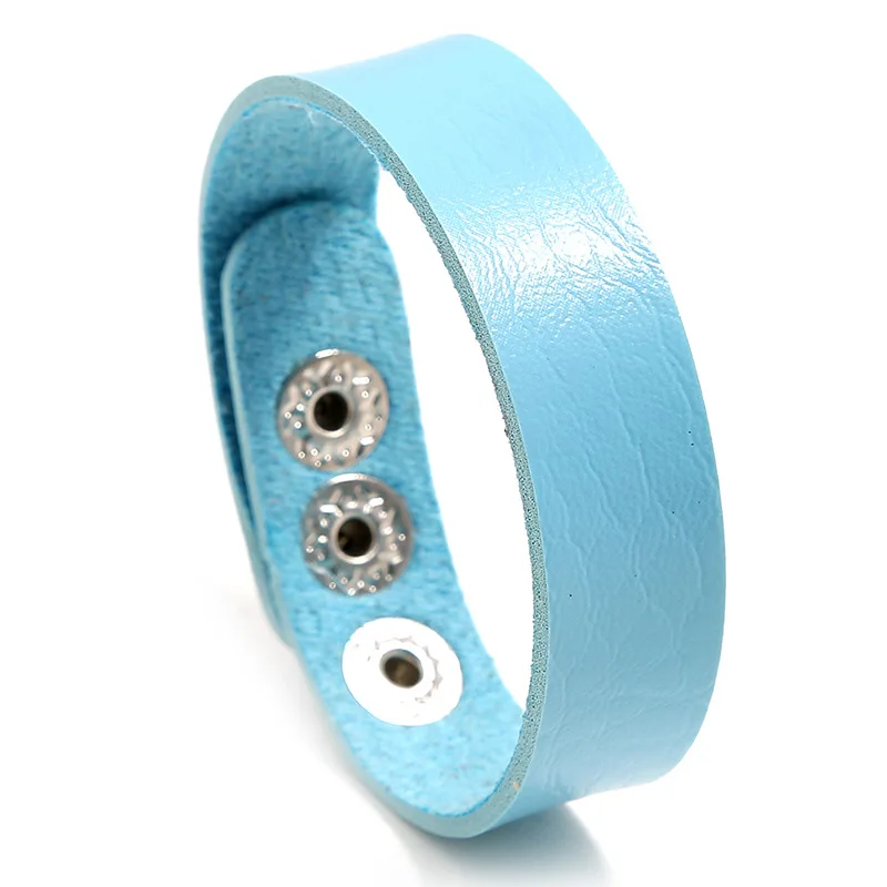 

Stocks Selling New Leather Wristband Cheap Price Leather Jewelry Wholesale Colorful Fashion Cuff Bracelet, Picture shows