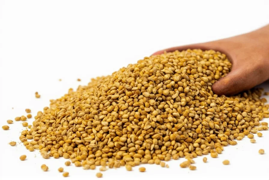 Close-up comparison of yellow, brown, and black mustard seeds next to common substitutes like mustard powder and horseradish
