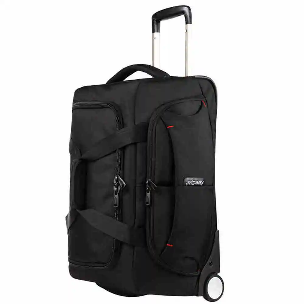 

AspenSport unisex roller trolley bag drop bottom wheel type durable 24inch travel backpack
