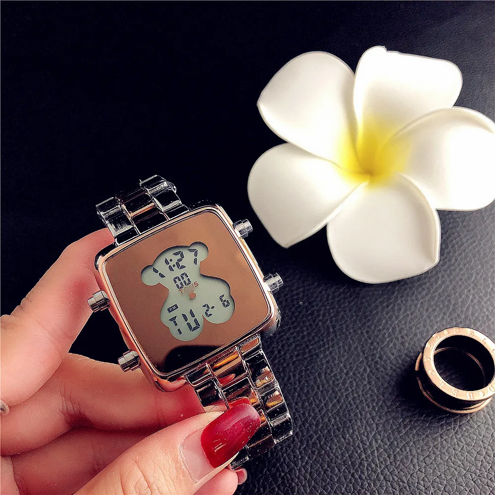 

luxury digital watches casual fashion alloy stainless steel strap clock gift bussiness casual wristwatch relogio masculino