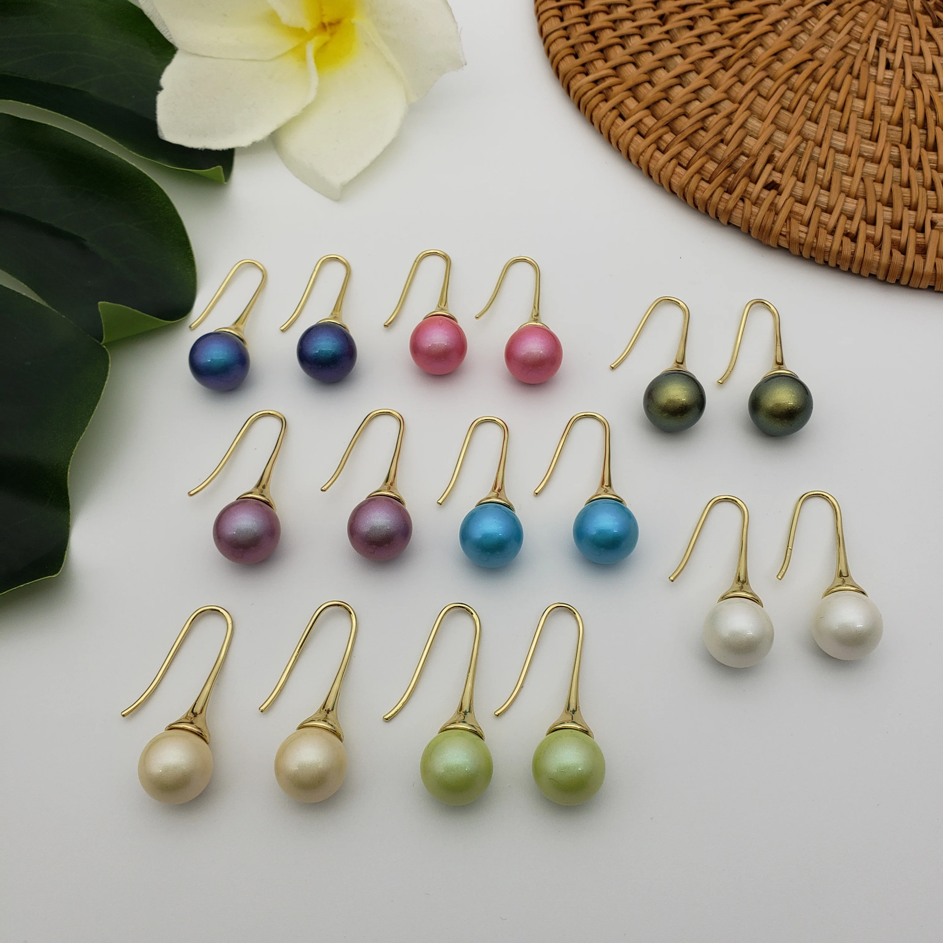 

2021 newest design earrings hawaiian style fashion metal drop earrings for women