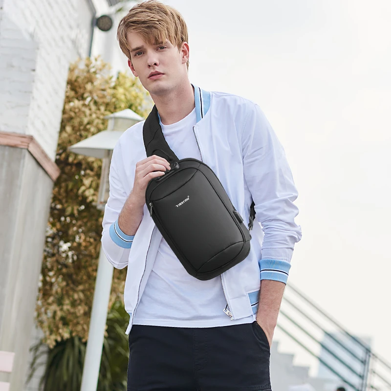 

Tigernu New Men Bag Crossbody Bag RFID Shoulder Splashproof High Quality Male Sling Bag For Teenager, Black