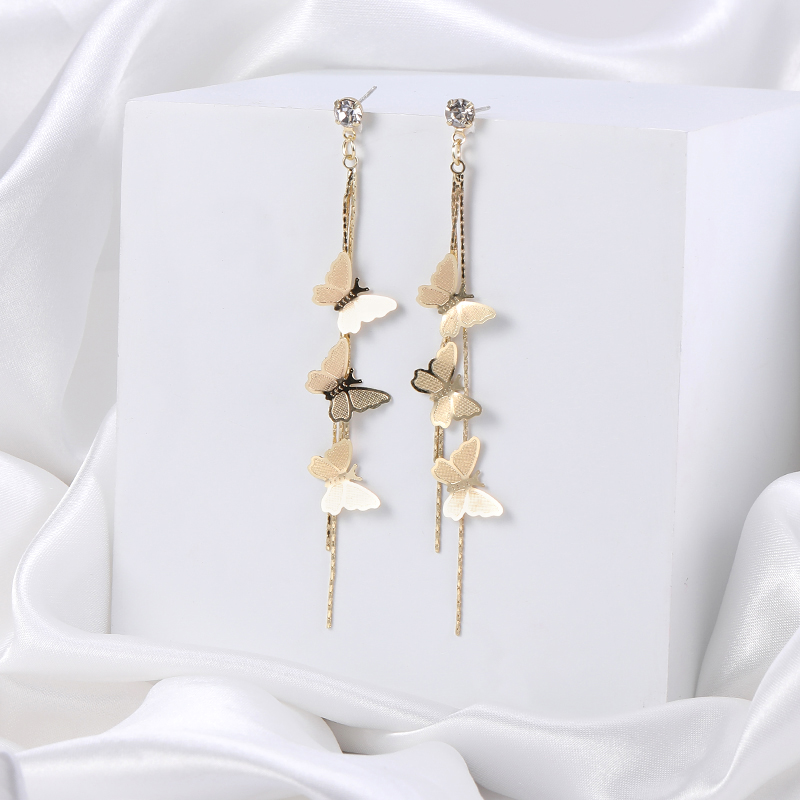 

HOVANCI New Butterfly Long Earring For Women Delicate Cute Earrings Korean Fashion Jewelry Graceful Joker Lady Accessories