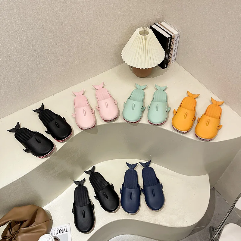 

New Design Custom Girls Slide Yeezy Shoes Fish EVA Cartoon Slippers For Women, Red,orange,green