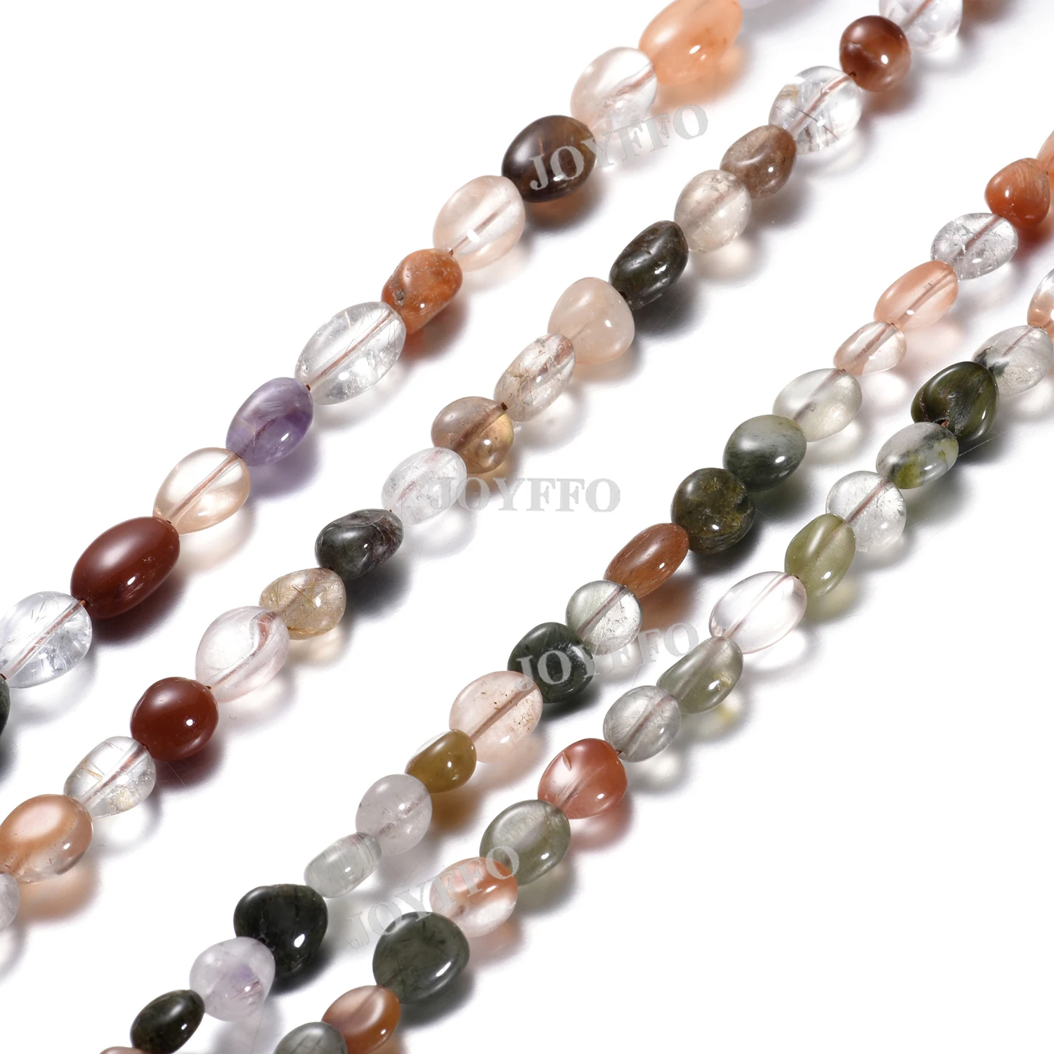 

2020 Natural Quartz Crystal Beaded Faceted Crystal Mix Rutilated Quartz Loose Beads For DIY Bracelet Necklace Jewelry Making, Picture