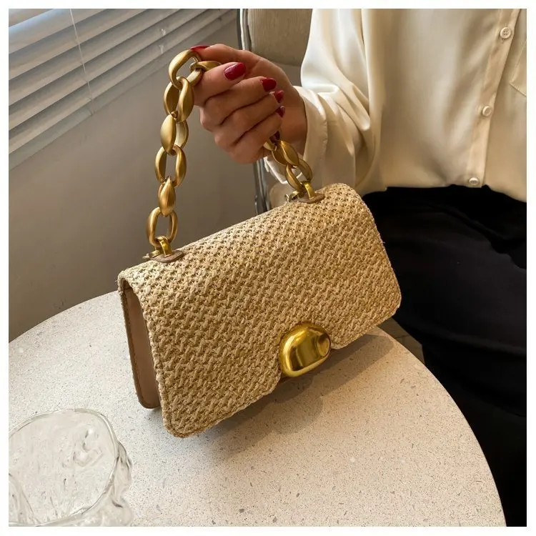 

2021 Braided one shoulder crossbody bag Summer Weave Tote beach Straw Bags