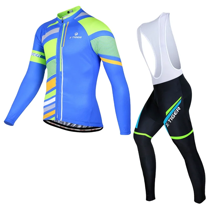 

X-tiger Long Sleeve Pro Cycling Jersey Set Winter Cycling Clothing Suit Fleece Thermal Mountain Bike Jersey Men Cycling Set