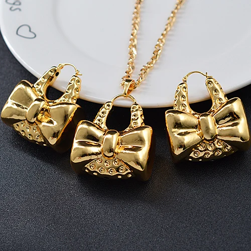 

14K Gold Plated Jewelry Sets For Women 2021 New Design Necklace Earrings Pendant High Quality Trendy Gift wedding jewelry sets