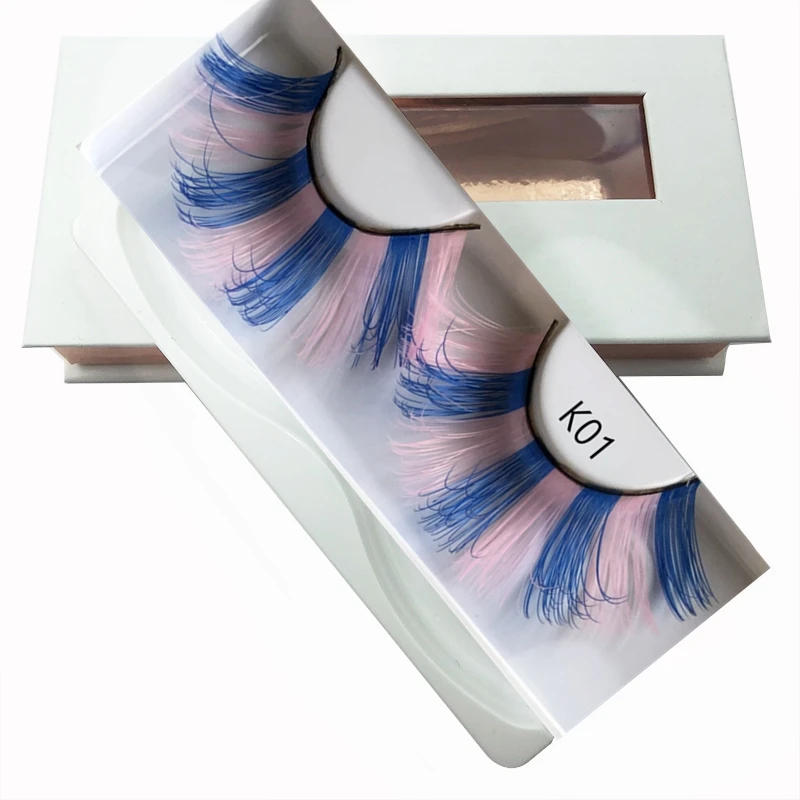 

Wholesale Natural Soft Private Label Festival Faux Mink Lashes Synthetic Colorful Silk Eyelash For Christmas