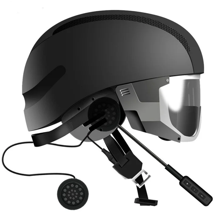 

Best buy 2019 MH01 motorcycle helmet BT 5.0 handsfree wireless headset, Black