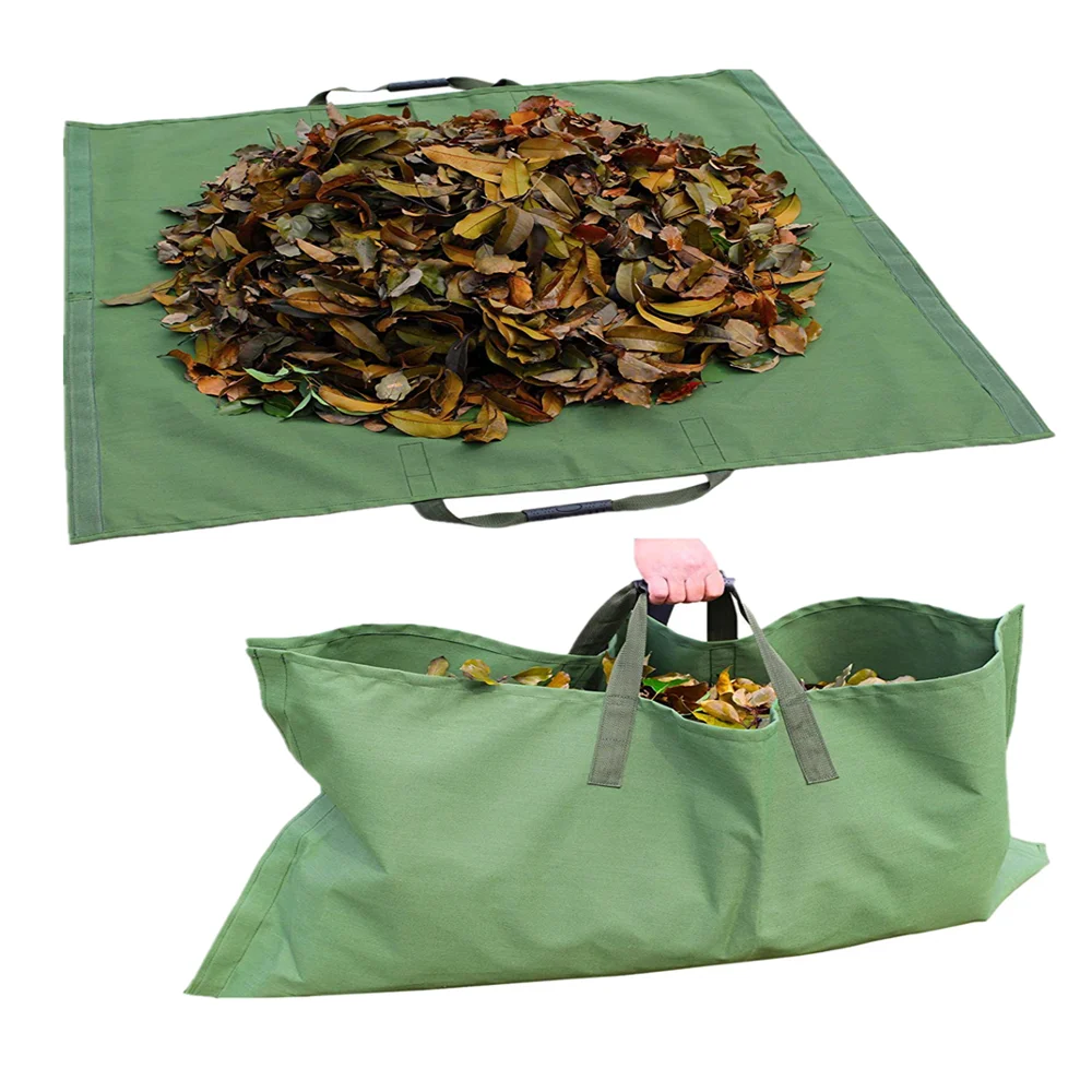 

Fty. Made.Garden lawn Leaf Yard Waste Bag.Clean Up Tarp Container Tote Garden Trash Heavy Duty Oxford (Bag-tarp)
