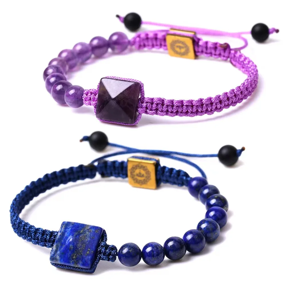 

New arrival adjustable hand woven chakra bracelets eight planets natural stone bead bracelets for women, As pic