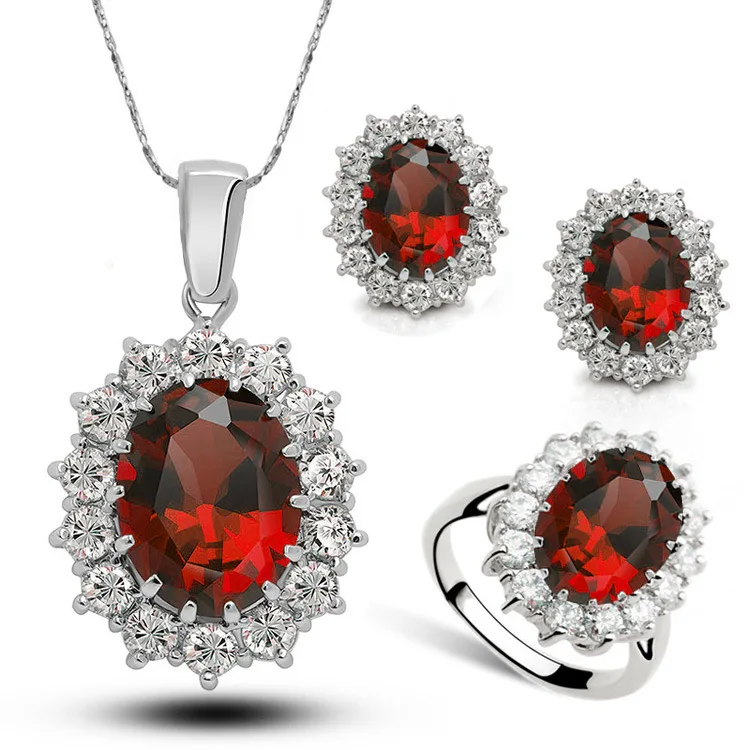 

Bridal Party Jewelry Set 925 Silver Cubic Zirconia Simple DHL Ladies Gift Sapphire Zircon Pure Fashion Fedex Stone