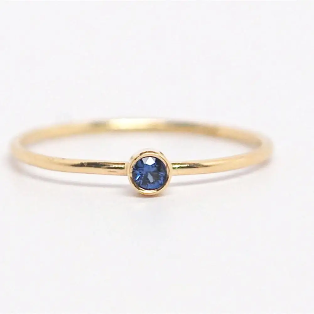 

10k/14K/18K yellow Gold Dainty Wedding Solitaire Ring Wedding Band Women's Jewelry