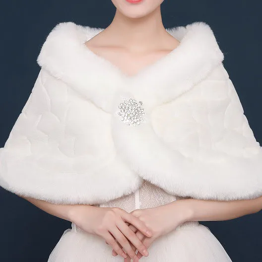 

Jtfur Winter wholesale wedding dress cloak vest women casual coat warm white scarf fur shawl, Customized color