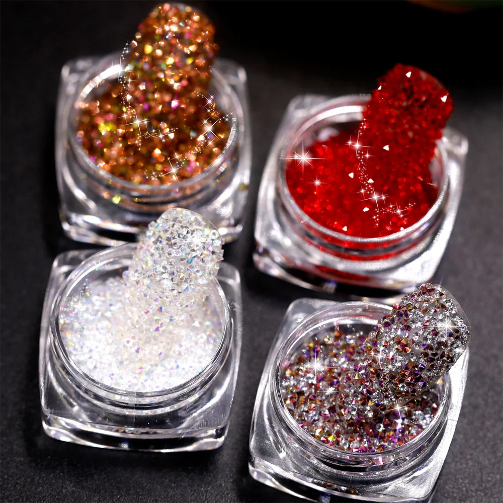 

Hot selling nail DIY creative miniature rhinestone crystal glass diamond nail art jewelry small diamond, More than 50 colors