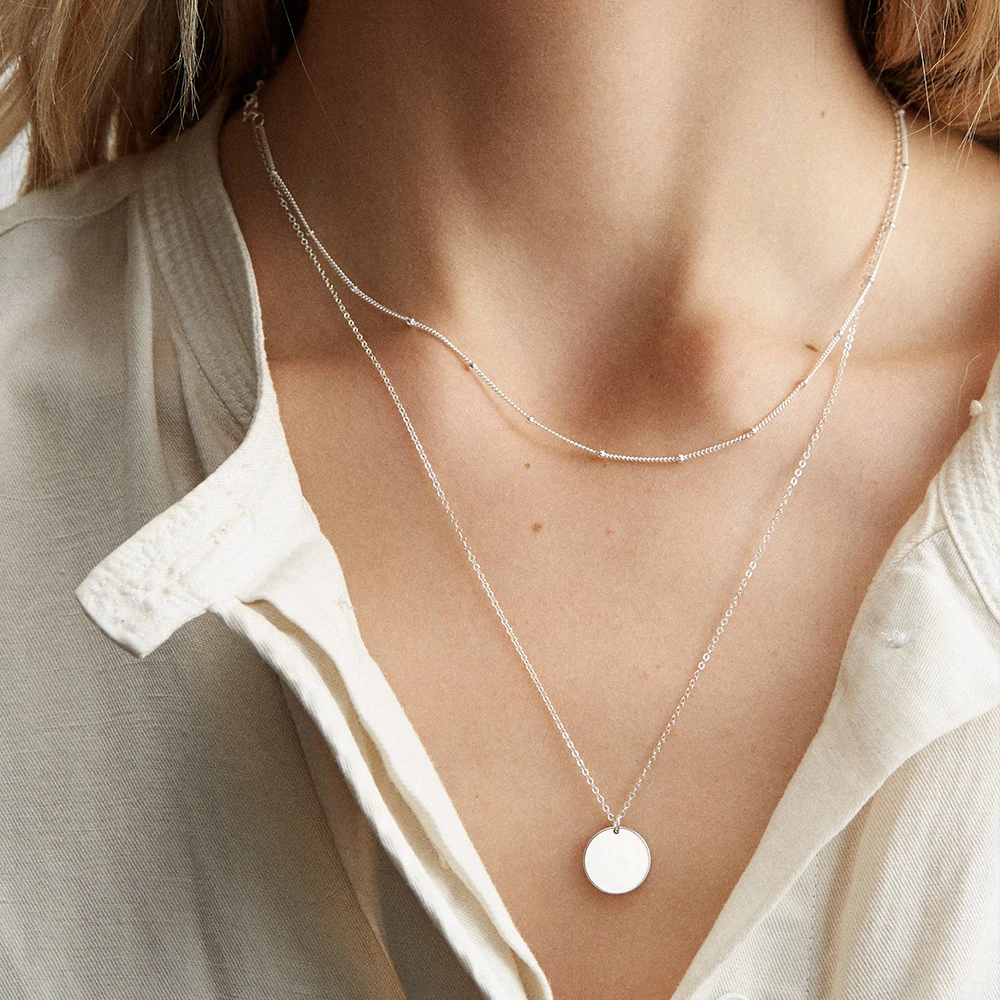

eManco Cheap Custom Personalized Chain Stainless Steel Gold Plated Layered Necklace