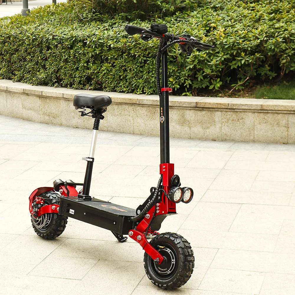 

Drop shipping Bezior S2 Folding Electric Scooter 2400w Double Drive Motor 11 inch off road fat tire Adult Electric Moped Scooter, Black