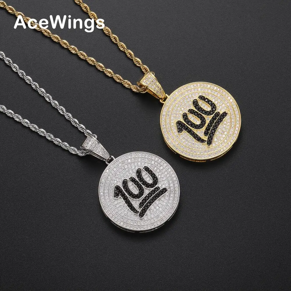 CN372 Bling Bling Brass Setting CZ Hip Hop Necklace Iced out Jewelry