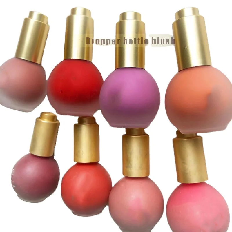 

Cosmetics liquid blush private label Small bulb dropper bottle Color Essence dropper bottle, Custom