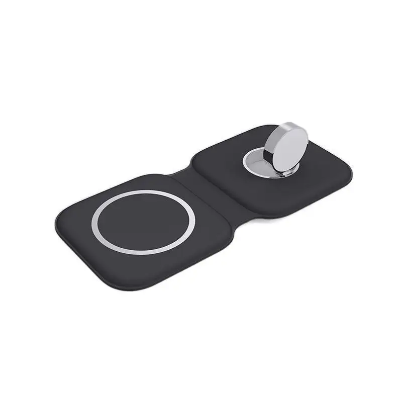 

Foldable Magnetic Safe Charger For iPhone 11 12 Pro Max Dual Wireless Charger Pad For Apple Watch Fast Charger Holder