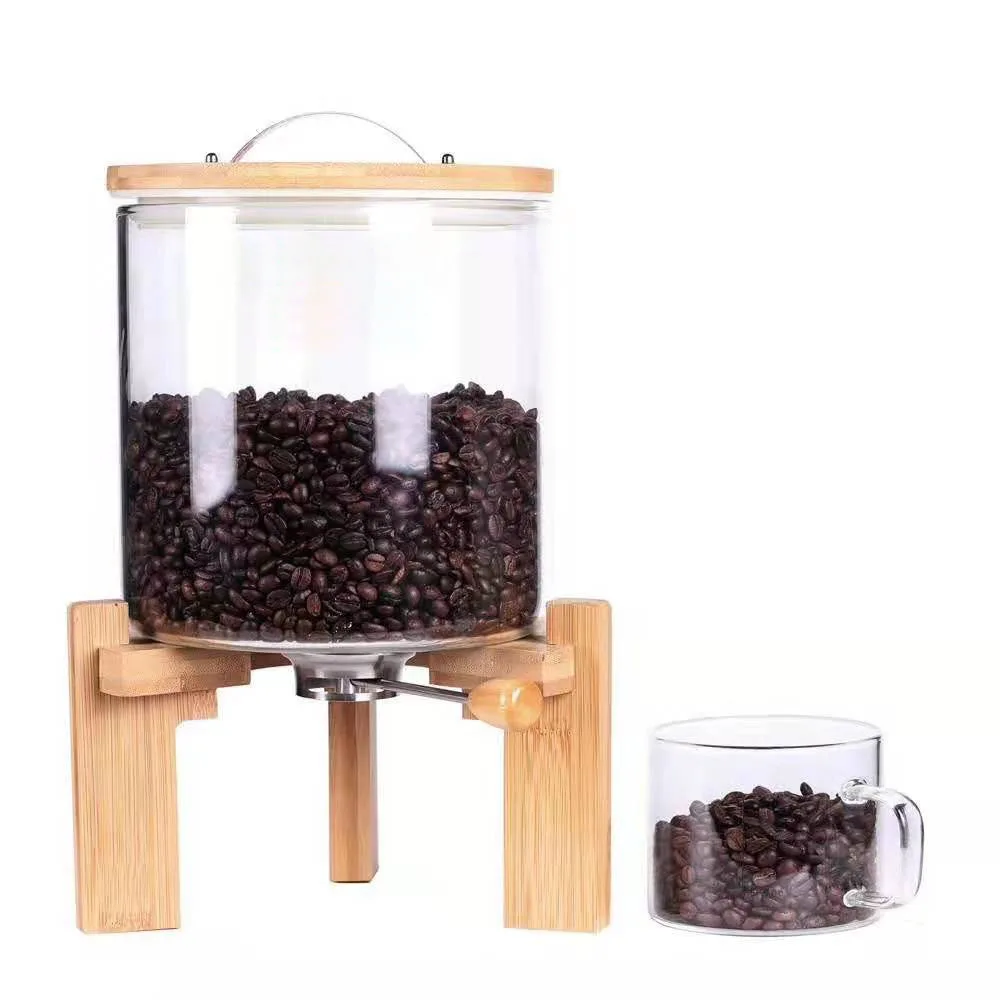 

Rice Grain Large Glass Storage Jar Bulk Dry Food Rice Nuts Glass Coffee Bean Dispenser