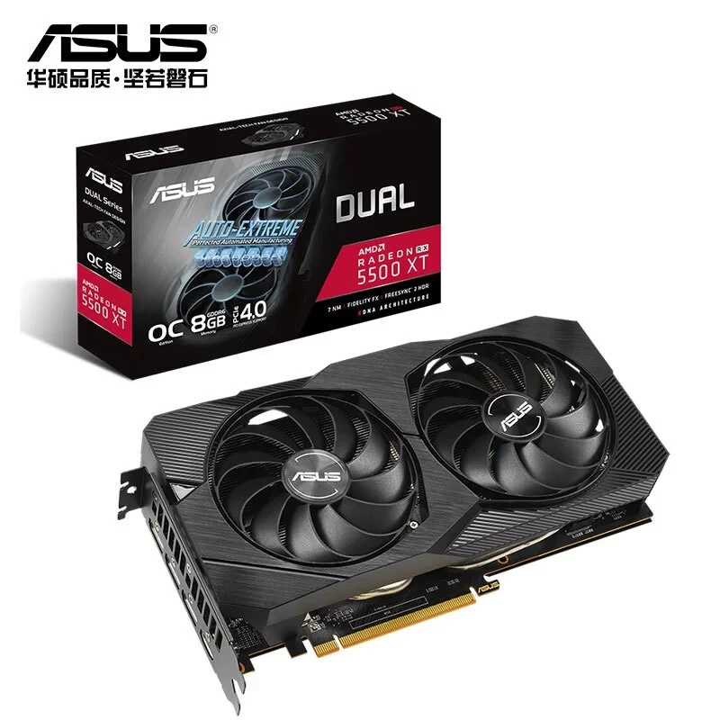 

Asu DUAL RX5500XT O8G EVO GDDR5 GPU graphics card game computer eat chicken game graphics AMD