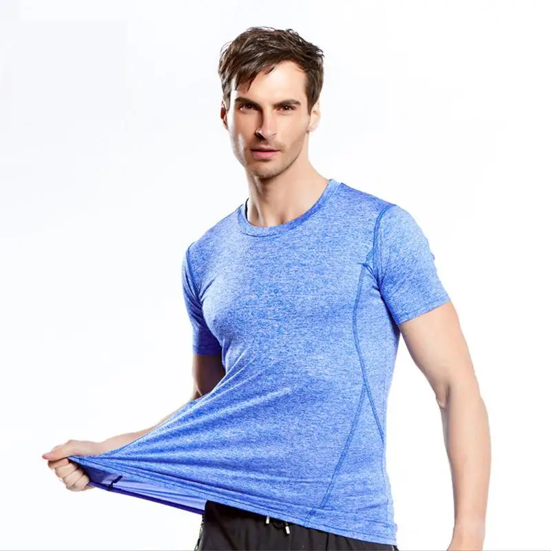 

Large Size Men's Quick-day Elastic Breathable Sports Fitness Running Quick-drying Short Sleeved Shirt