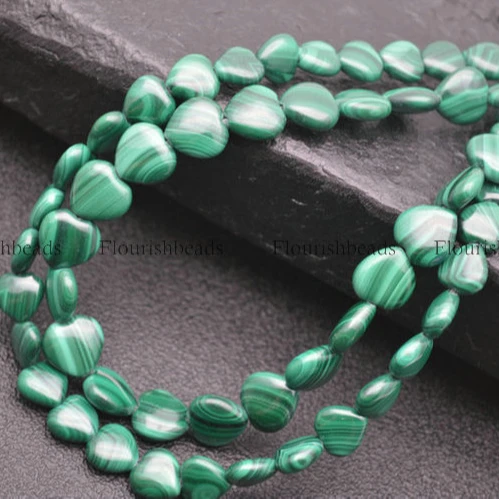 

10mm 12mm Natural Malachite Heart shape Stone Loose Beads 10mm 12mm Gemstone Beads