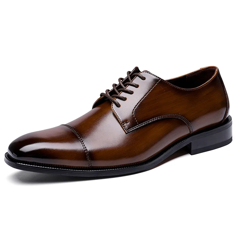 

Summer new men's retro business dress leather shoes large size wholesale, Black,brown