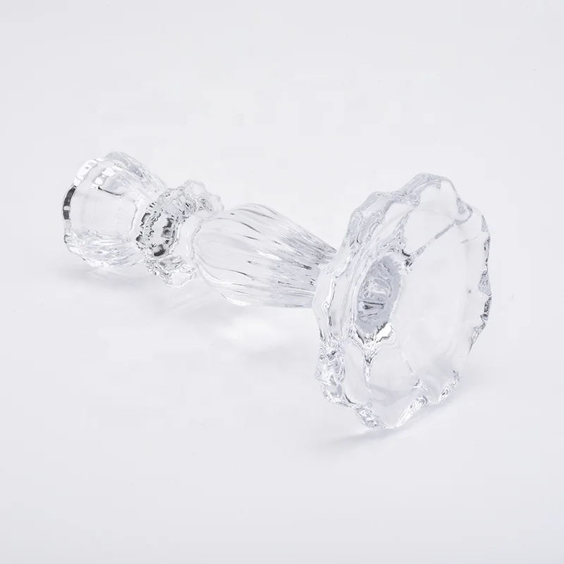 Clear crystal high candlestick glass votive candelabra living room decorative supplier