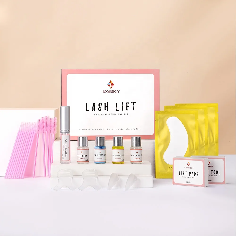 

Custom Private Label Professional Iconsign Eyelash Lifting Set Lotions Vegan Lash Lift Kit Eyelash Perm Kit With New Tools