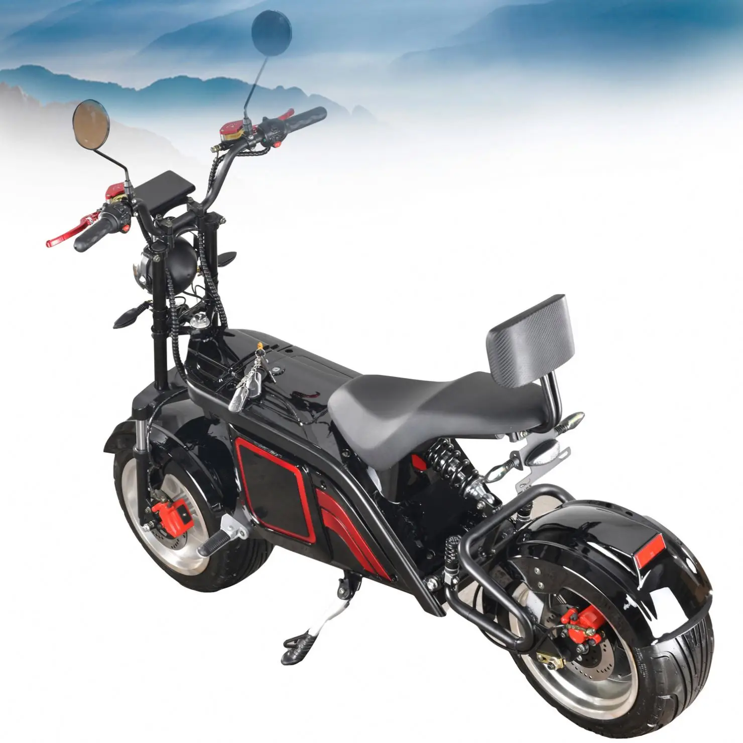 

60V 12Ah 20Ah 2000W 3000W Adults Big Wheel Powerful Off Road Electric Motorcycle Scooter Citycoco
