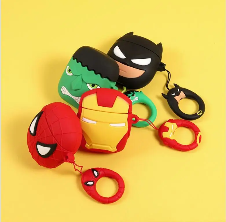 

Cute Cartoon Superheros Wireless Earphone Case Cover Skin for Airpods Cases Charging Box, Colorful