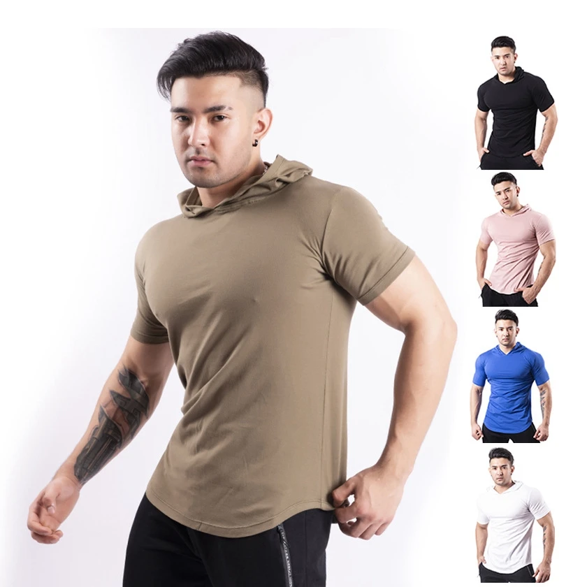 

New Short Sleeves Custom Sports T shirt For Men Gym Blank Basketball Muscle Hoodie Men Casual T-shirts, Customized colors