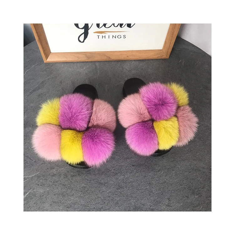 

Great Material  Indoor Slippers Fur Slide Slippers For Women Use, Customized color