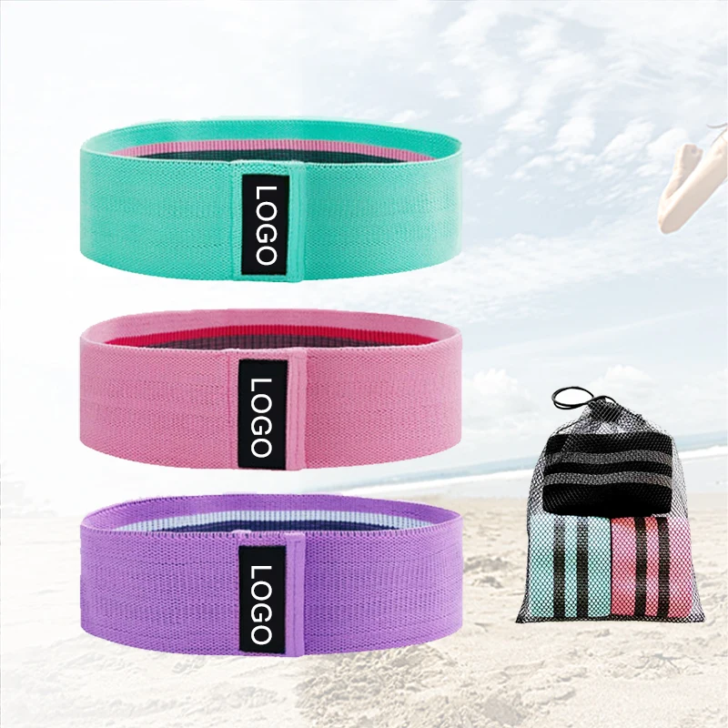 

A One Low MOQ 2021Customized Private Cotton Fitness Workout Stretch Non Slip Booty Band for Deep Squat Glute Training, Accept custom color