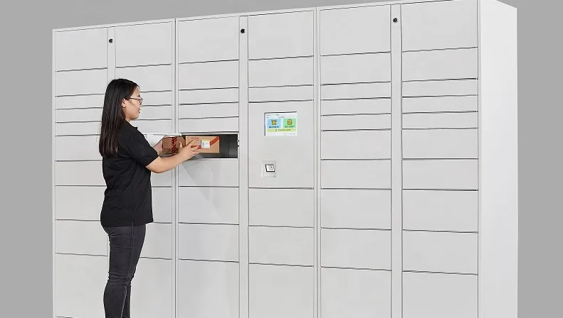 Self Pick Up Electronic Smart Cabinet Parcel Delivery Locker For Post ...