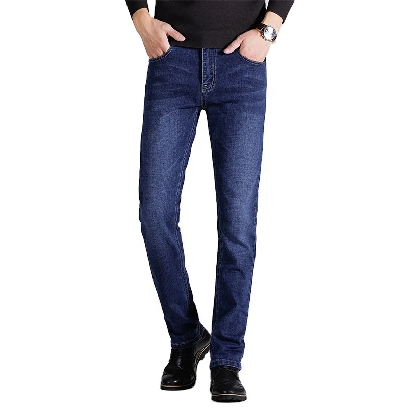 

Men's 2021 Autumn New Stretch Jeans Straight Leg Casual Youth Plus Size Trousers, Black,blue