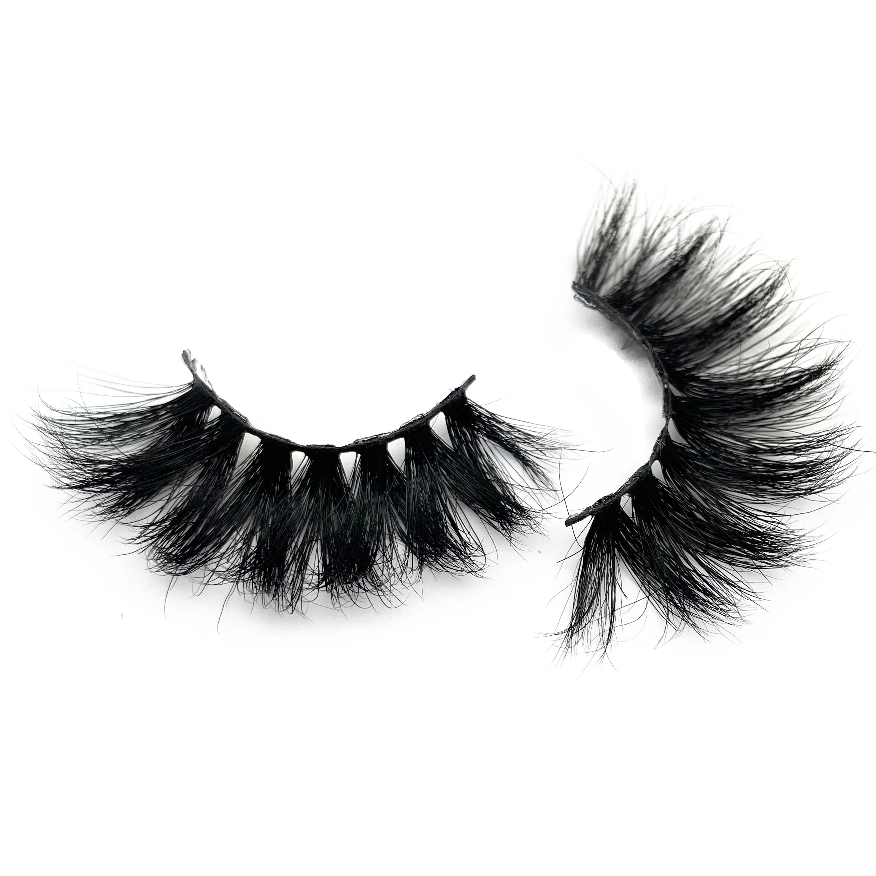 

Free sample whosale Dramatic long 25mm eyelashes 3D mink lashes eyelash vendor customized box 100% 5D mink 25MM mink eyelash, Black