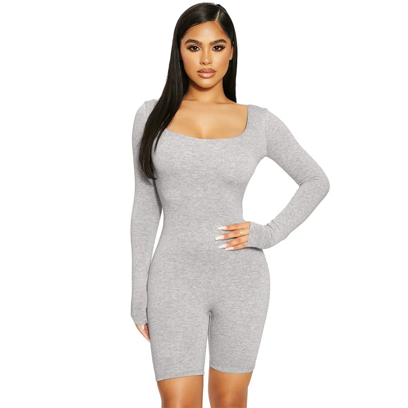 

LJ134679 Casual Solid Bodycon Sleeveless Jumpsuits Playsuits & Bodysuits Skinny 2021 Summer Rompers Womens Sports Jumpsuit