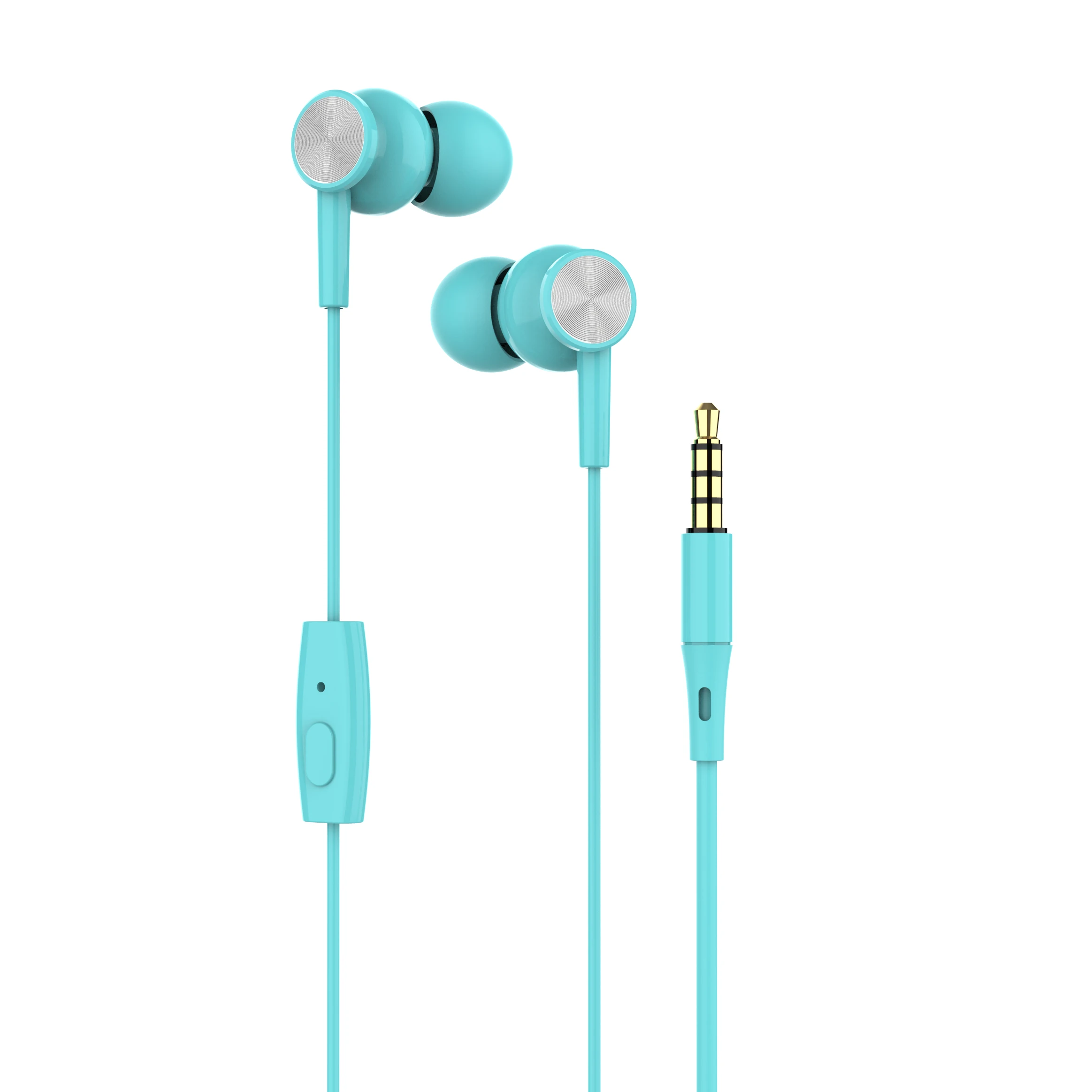 

Wired earphone 3.5mm jack headphone wired headphone earphone with microphone, White, blue, purple, pink ,black,green