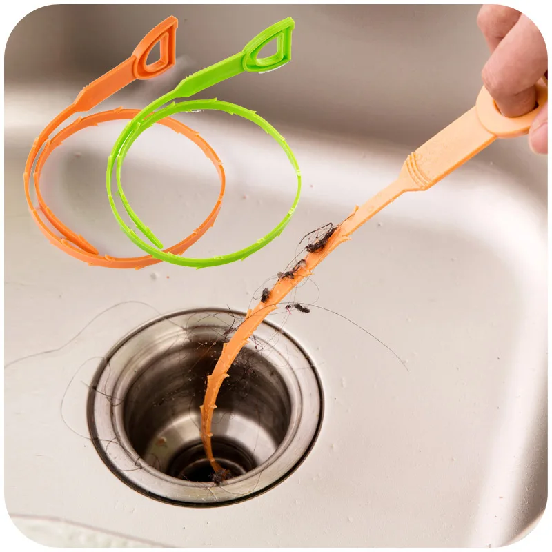 

47.5 Cm Kitchen Sink Cleaning Hook Sewer Dredge Spring Tube Kitchen Waste Kitchen Accessories, As photo